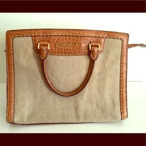 Michael Kors Hemp Canvas Leather Crossbody Handbag